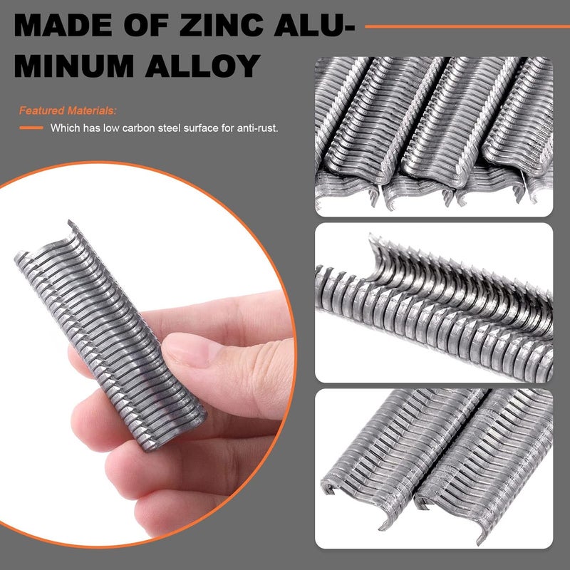 Tanstic 1200Pcs M Nails M Clips Professional Upholstery Hog Rings M Staples for Type M Hog Nail Ring Pliers Assortment Kit Fence Fastening (Pack of 2) - Image 4